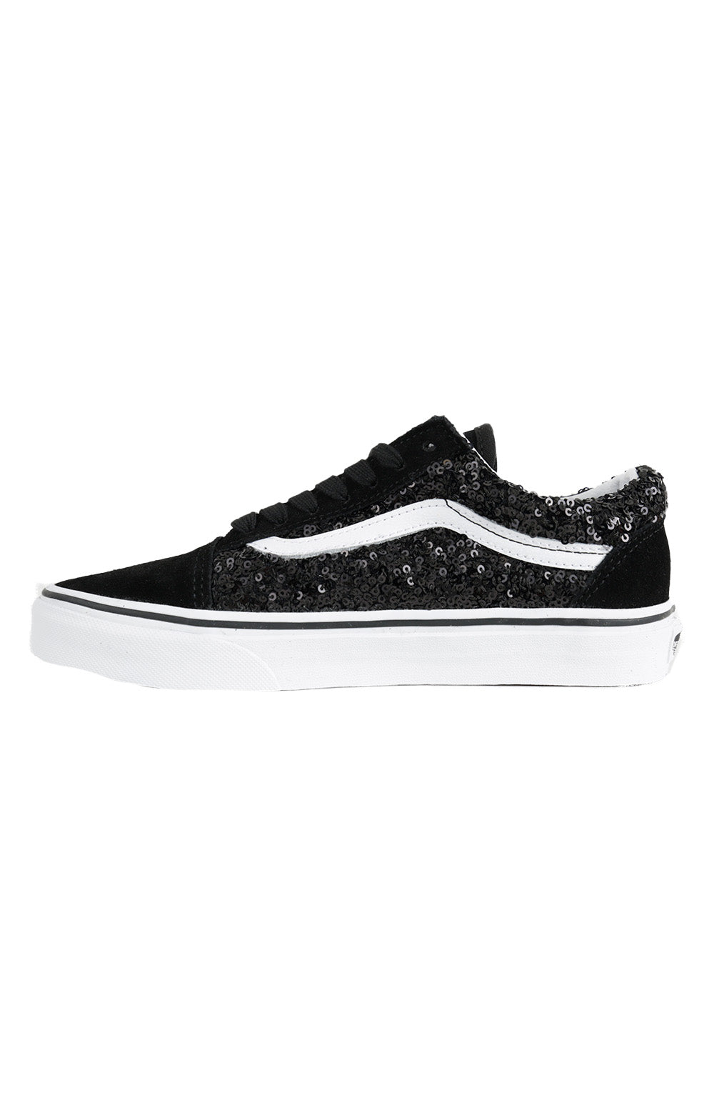 (KRS6BT) Boucle Sequins Old Skool Shoes - Black/True White